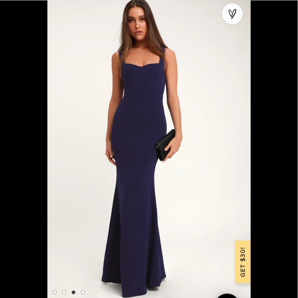 NWT Lulus Sweetest Thing Navy Blue Maxi Dress